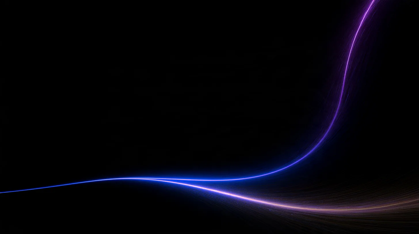Abstract glowing line branching upward into a new violet path