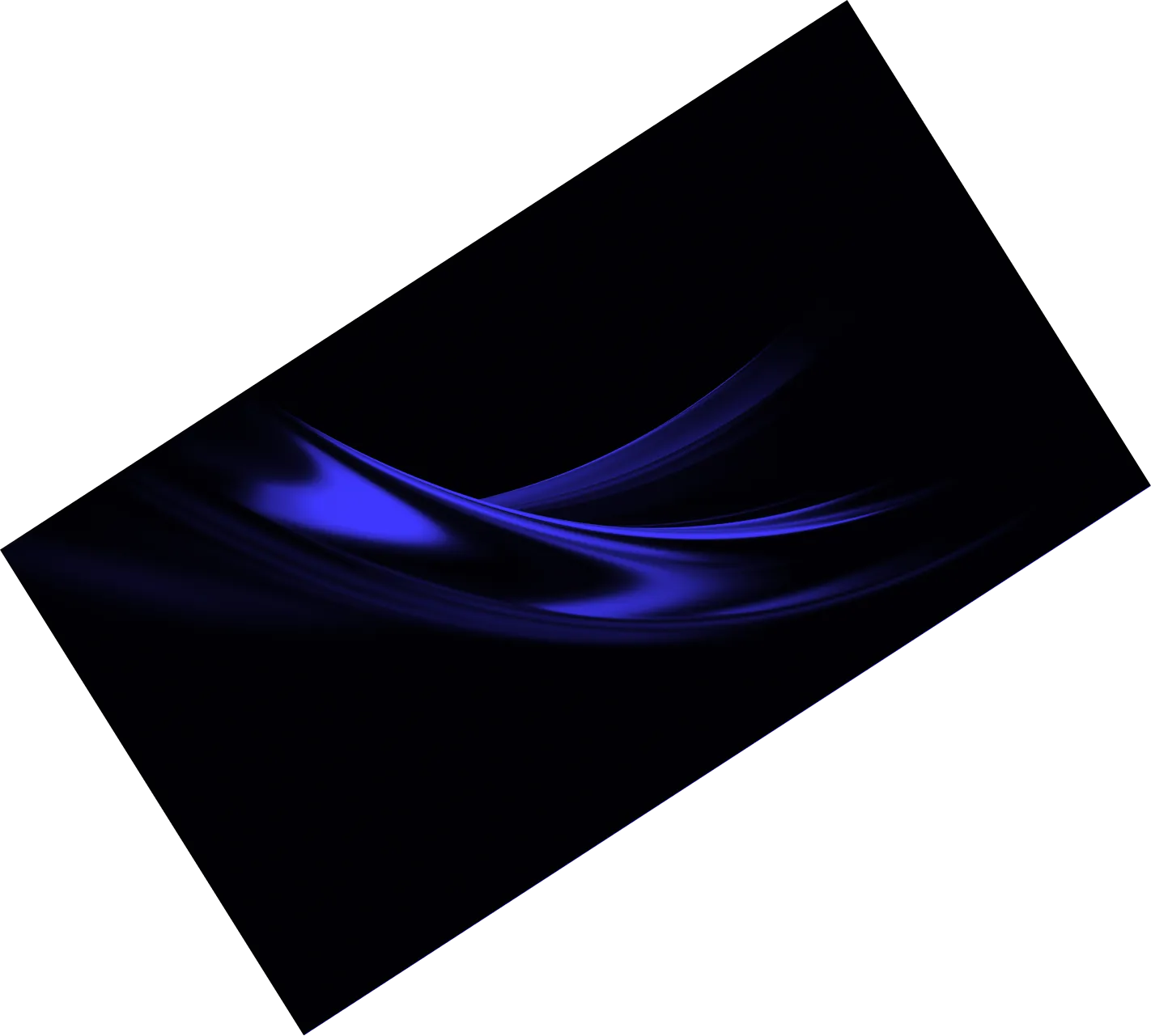 Abstract smooth flowing blue waves on a black background.