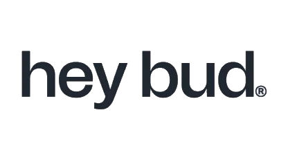 Hey Bud brand logo with registered trademark symbol.