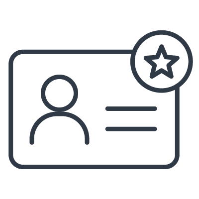 Outline icon of a person wearing a headset with microphone representing 1:1 client strategy calls.