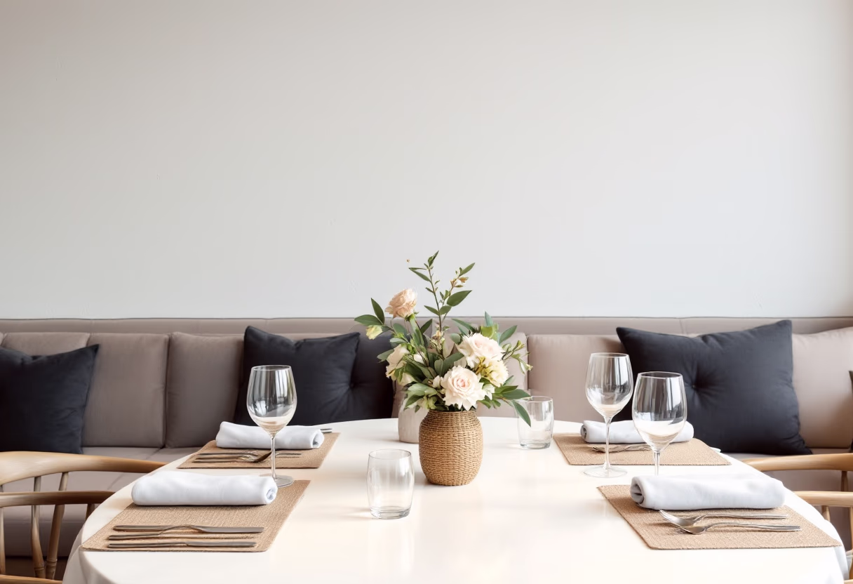 image of decorated event space (for a fine dining restaurant)