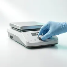 Hand adjusting a benchtop lab device