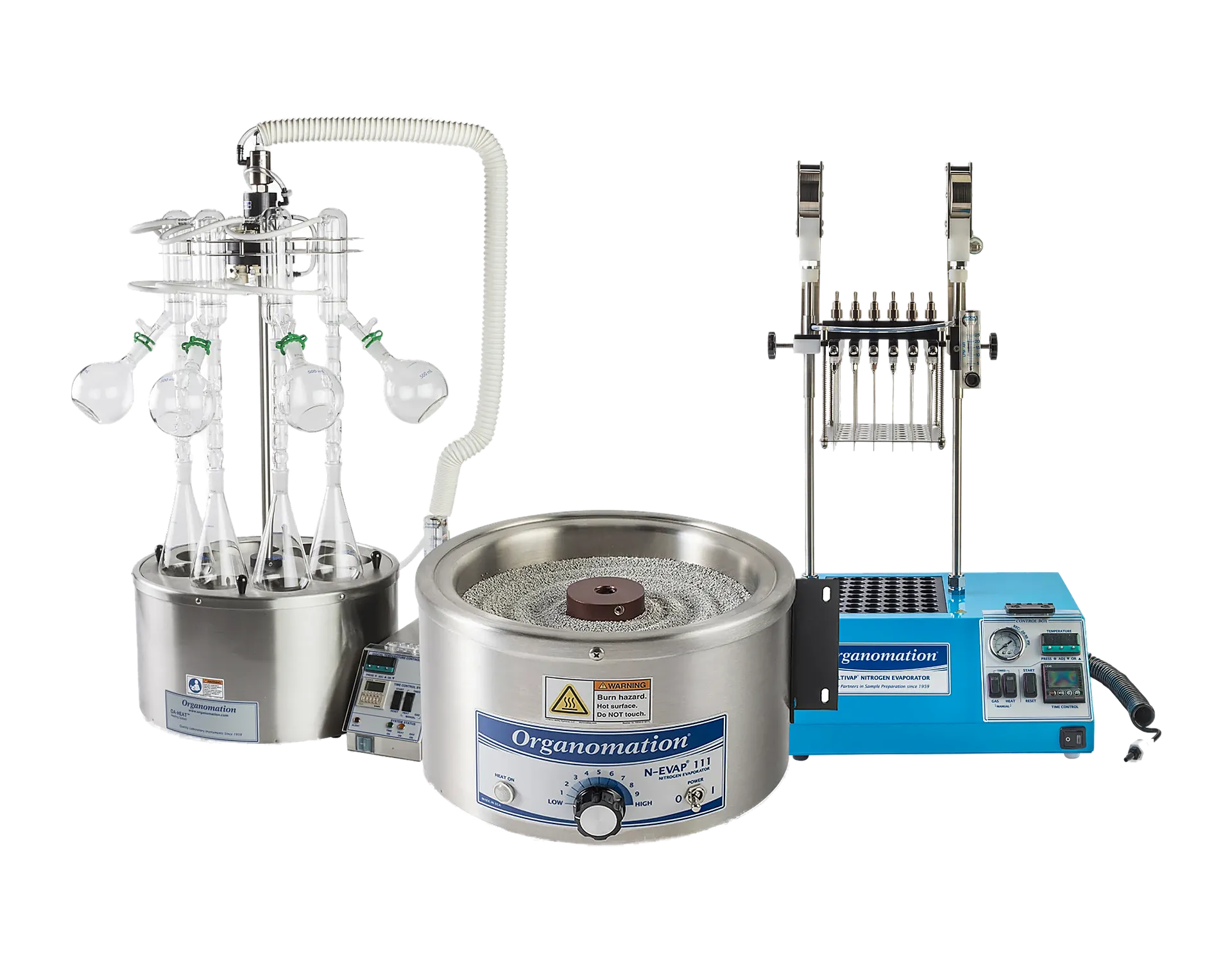 Organomation nitrogen evaporators — N-EVAP, MULTIVAP and S-EVAP-KD sample concentration systems