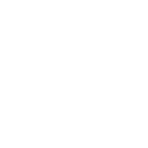 White outline icon of an open hand with fingers slightly rounded on black background.