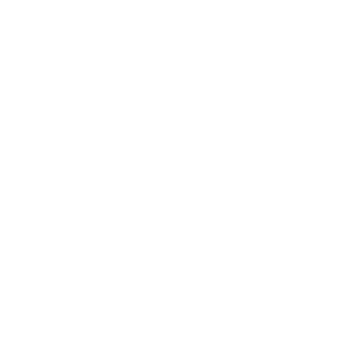 White outline icon of an open hand with fingers slightly rounded on black background.