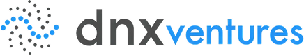 dnxventures company logo with stylized blue and gray dots forming a wave-like shape.