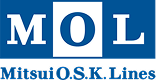 Mitsui O.S.K. Lines company logo with white initials MOL on a blue background.