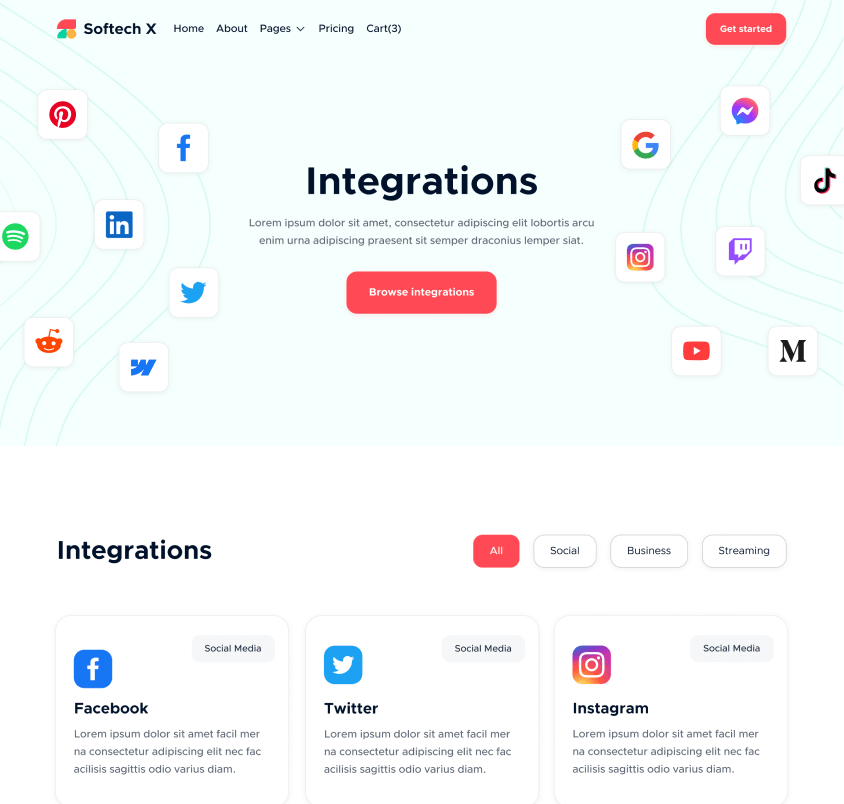 Integrations - Softech Webflow Template