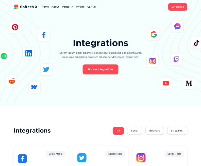 Integrations - Softech Webflow Template