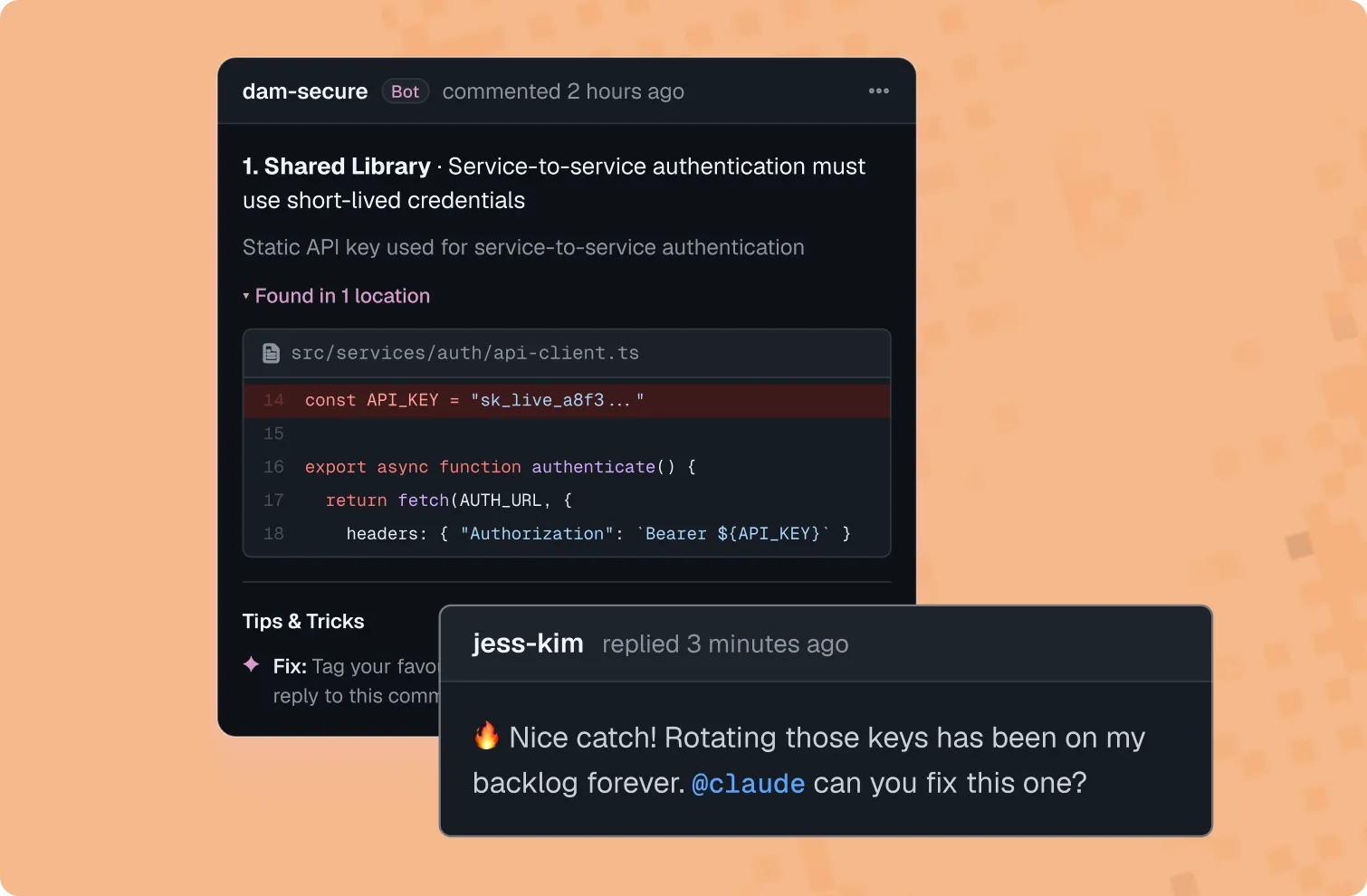 Pull request security interface, view 2