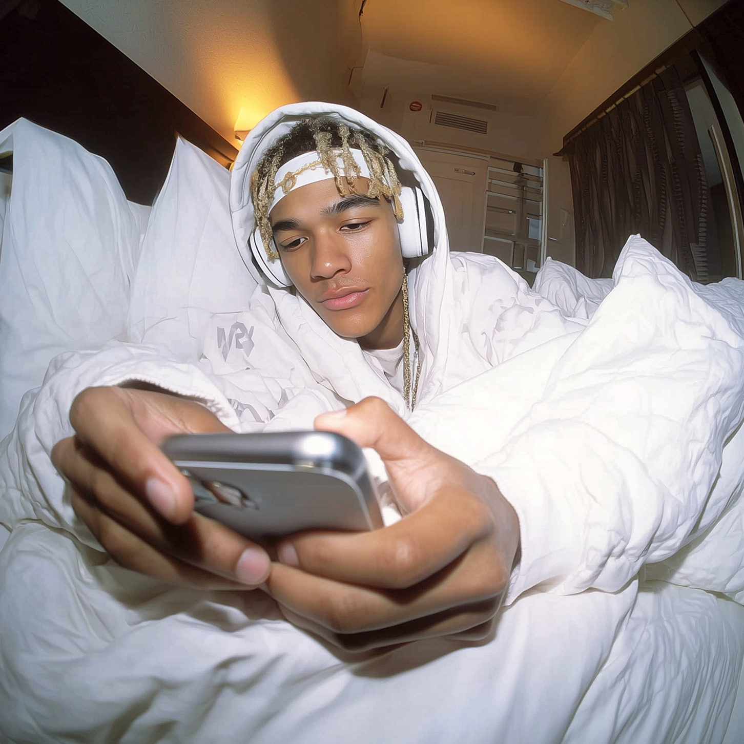 woman in blue background