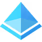 a blue pyramid with black lines
