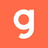 a white letter on a red background