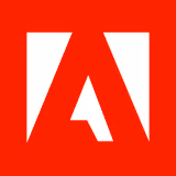 a red and white logo