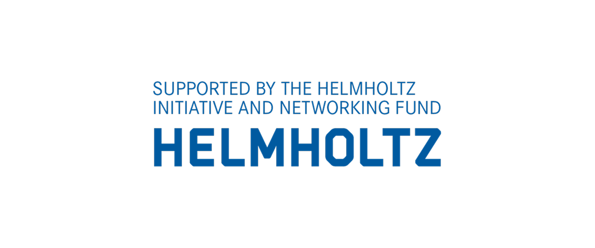 Text reading 'Supported by the Helmholtz Initiative and Networking Fund' with the word 'HELMHOLTZ' in bold blue letters.