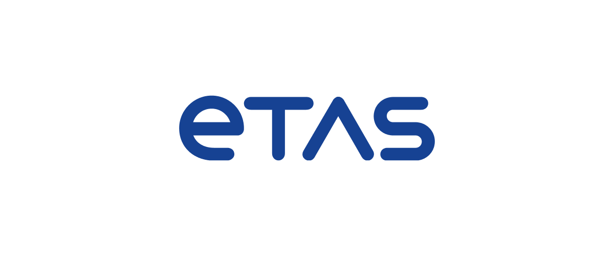 ETAS company logo with stylized blue letters.