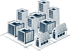 Structured townships development icon