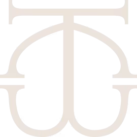 Minimalist beige icon resembling a stylized brain or lungs with symmetrical rounded shapes connected by a central vertical line.