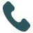 Green telephone handset icon rotating clockwise with circular arrow.