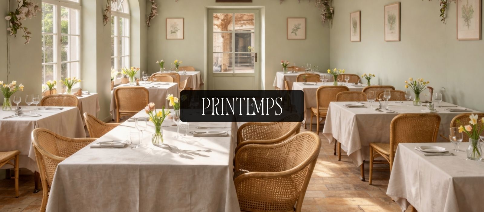 Espace privatisé du restaurant La Cour à Paris 11, ambiance printemps élégante et lumineuse