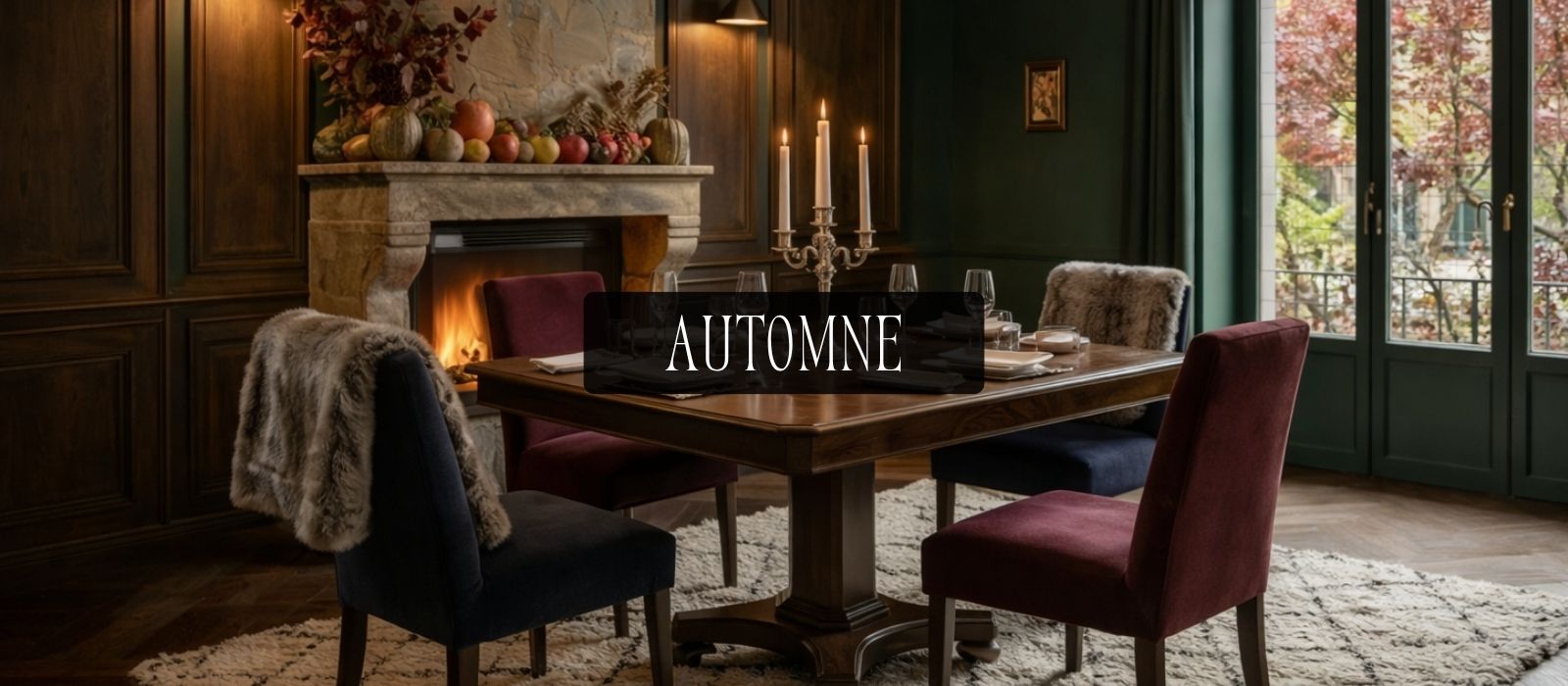 Espace privatisé du restaurant La Cour à Paris 11, ambiance automnale chaleureuse