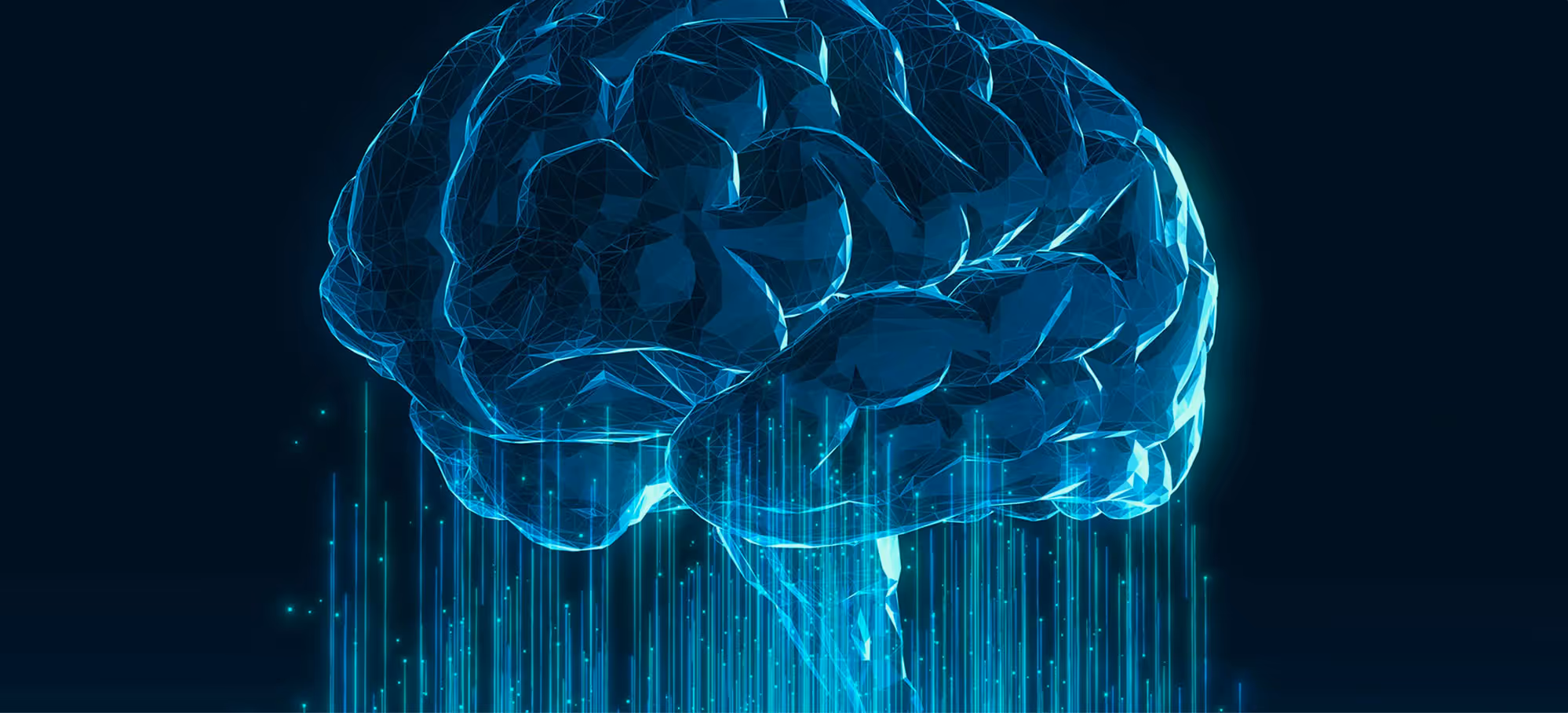 Brain with flowing Data