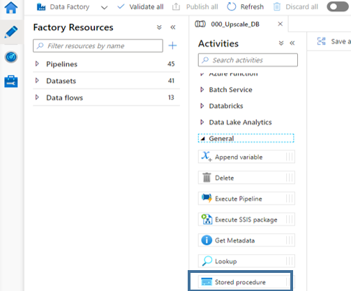 autoscaling azure sql database choose stored procedure data factory adf