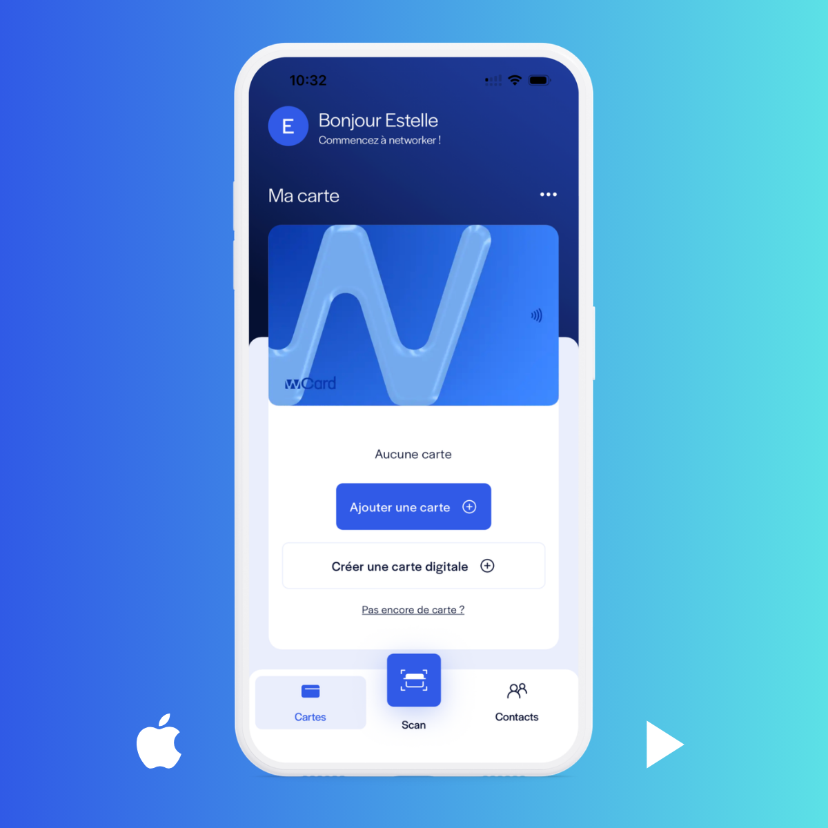 Étape 1 : création de la carte de visite dans l’application WEMET