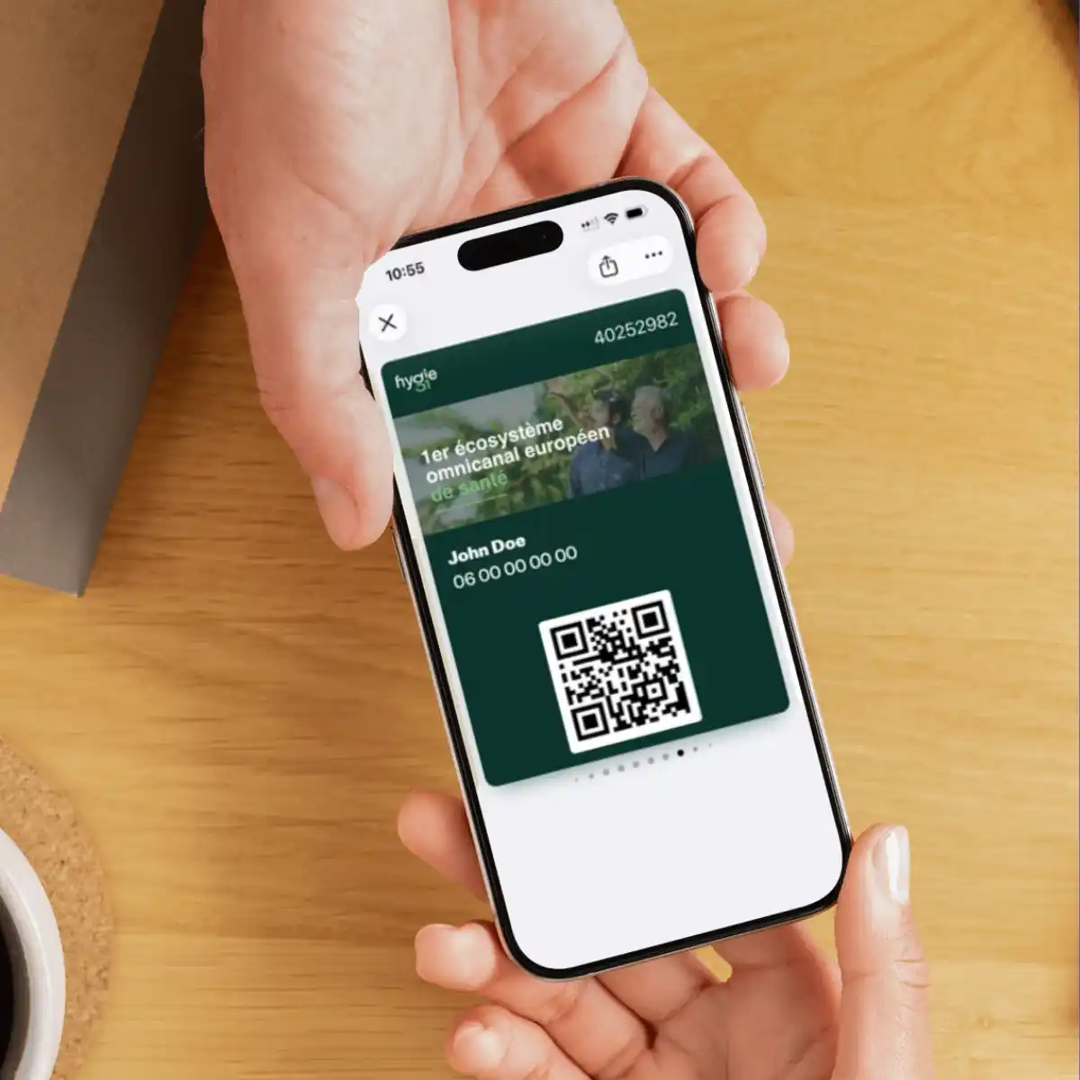 QR Code de la carte de visite WEMET affiché dans le Wallet d’un smartphone
