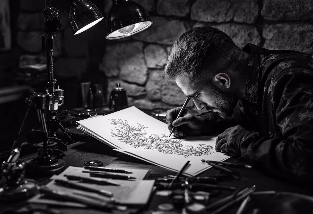 image of tattoo designs in progress