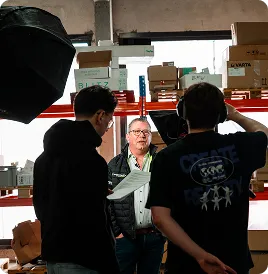 Behind the scenes video-opname bij een bedrijf