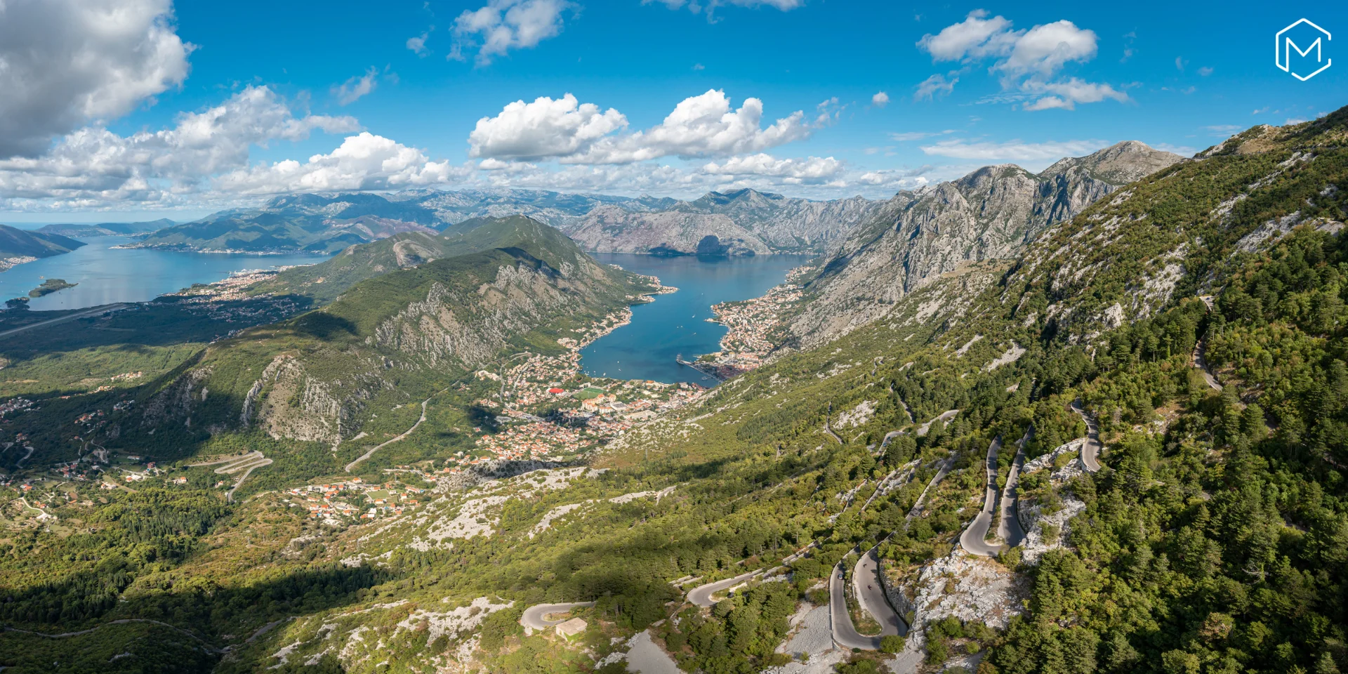 Aerial view of Boka Bay — incentive travel Montenegro for the Australian market