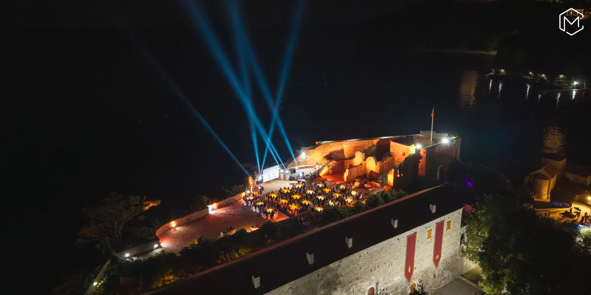 Citadela Budva by night — gala dinner venue within Budva Old Town, Montenegro