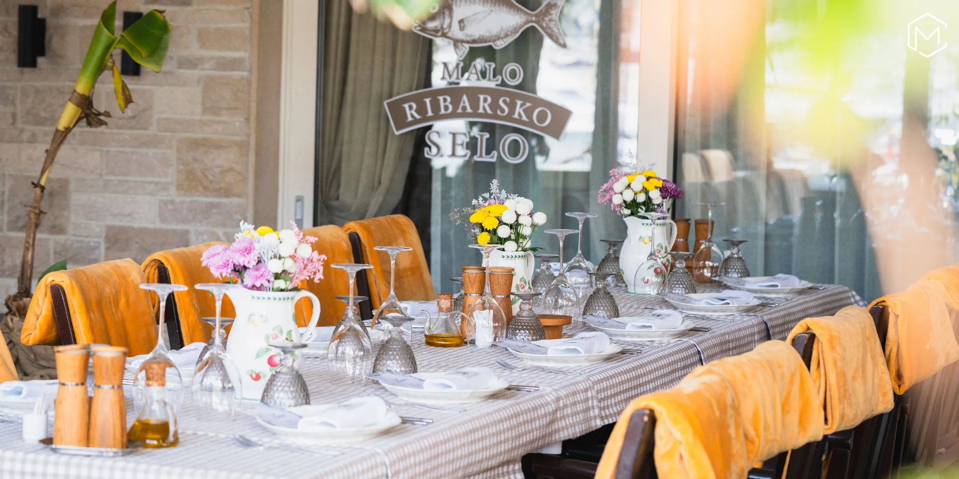 Gala dinner setup at Ribarsko Selo — Adecco Superstars 2026 incentive programme