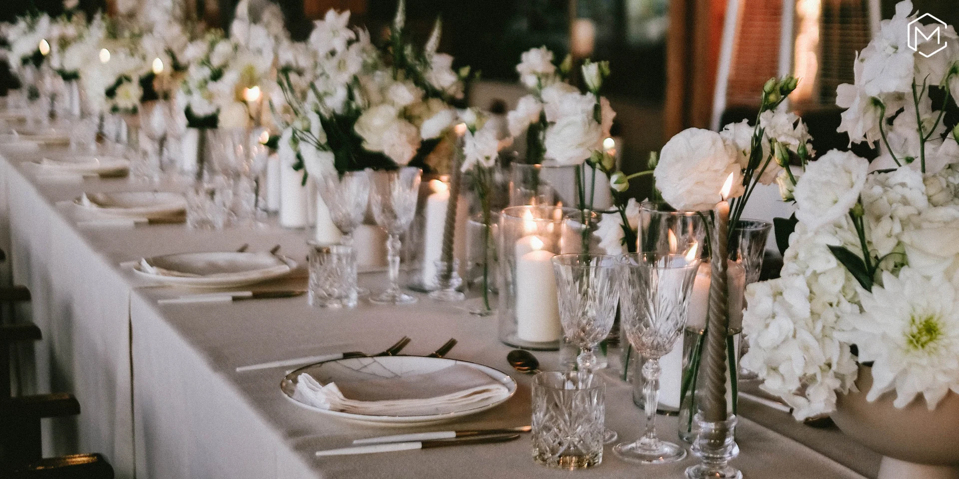 Elegant dinner table set for the Volvo UK reward trip group in Montenegro