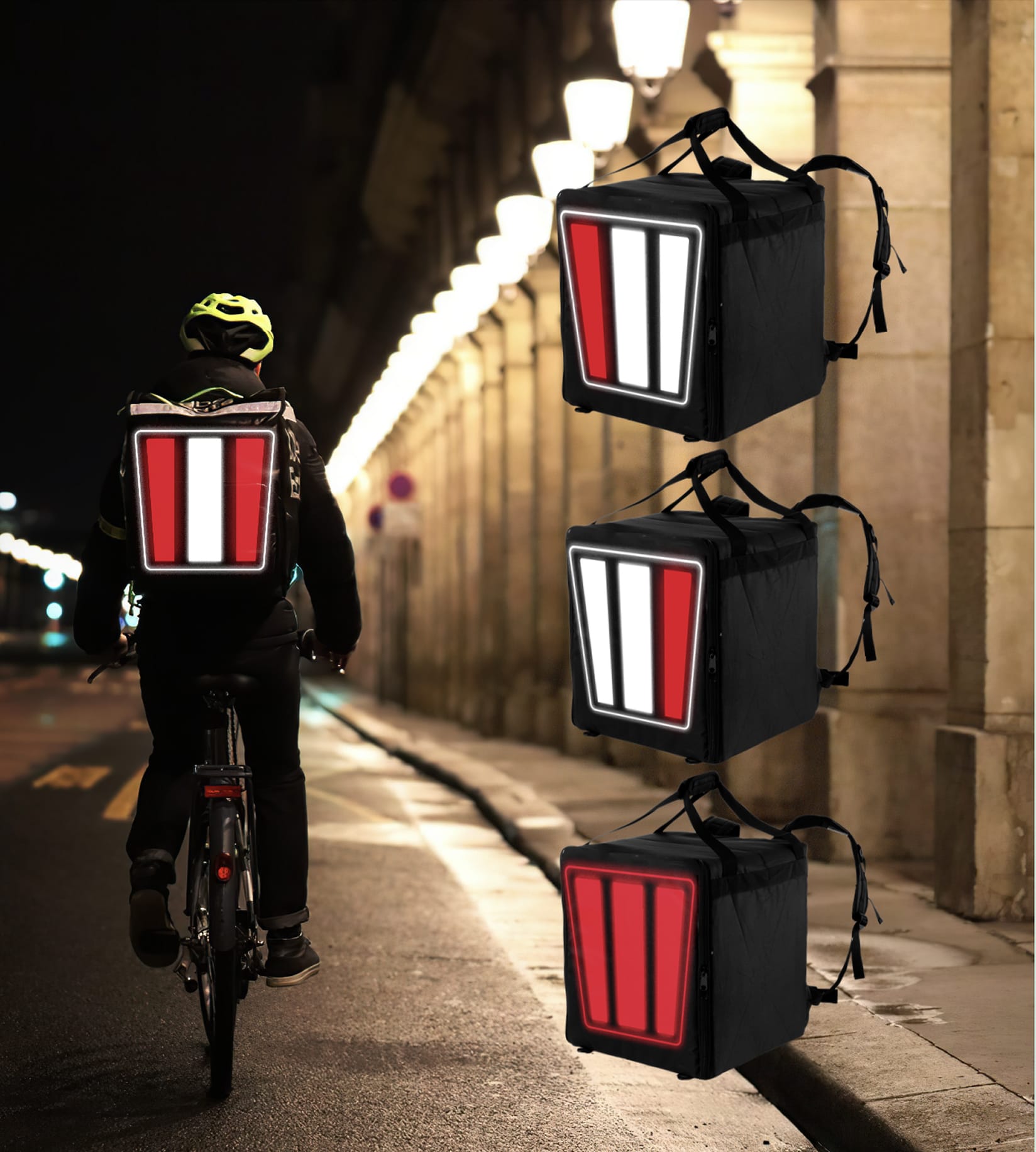 Coursier et mise en avant des Bag Delivery Safe