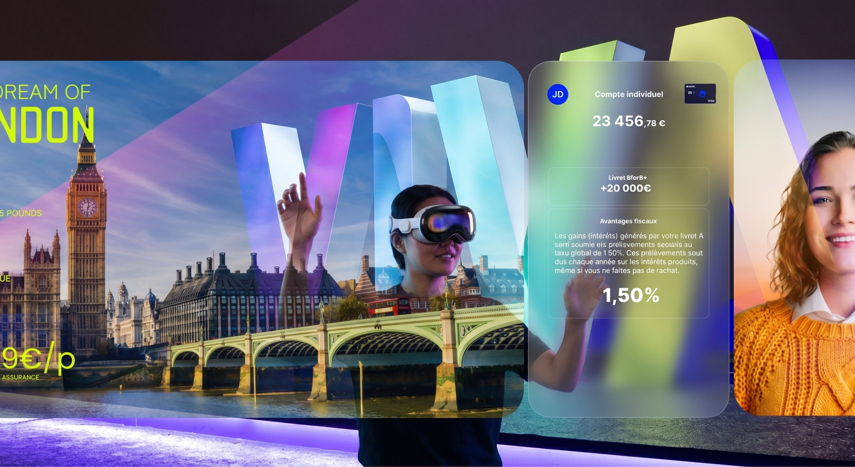 Visuels visibles dans l'application Bforank 