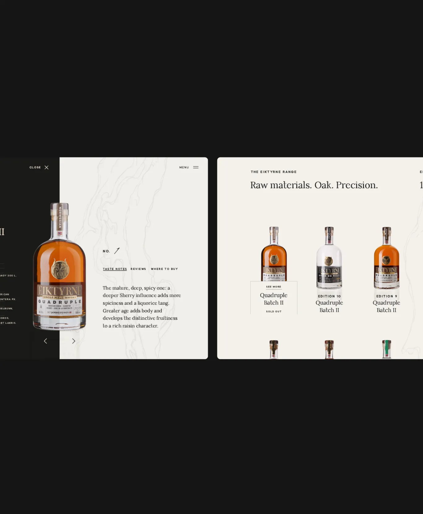 Web page design showcasing product site.