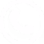 White telephone handset icon inside a circle on a black background.