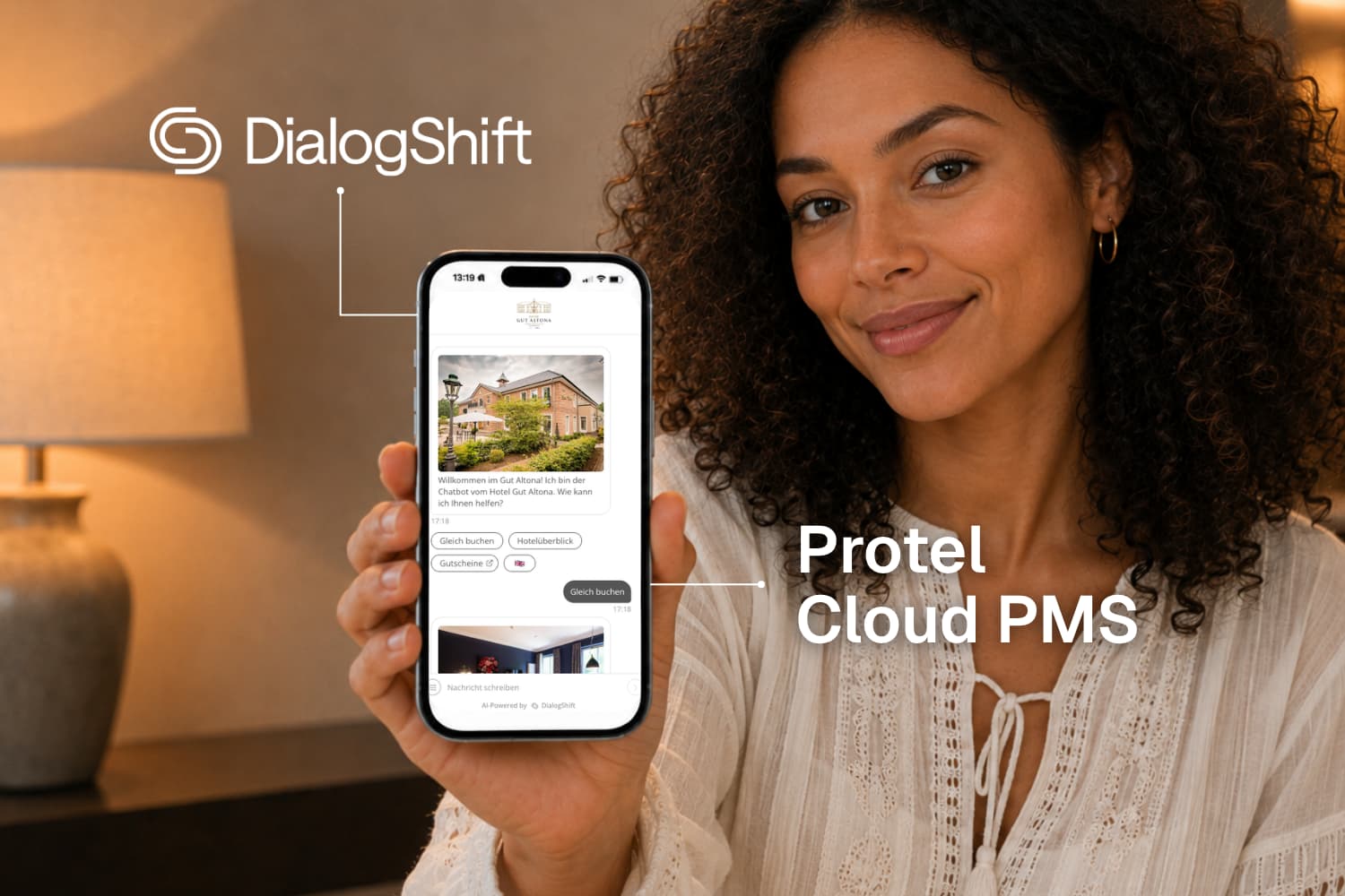 Titelgrafik zur Integration von DialogShift mit Protel Cloud PMS.