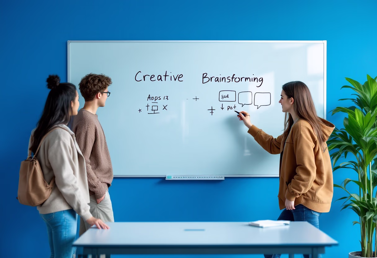 image of students collaborating on a project (for a edtech)