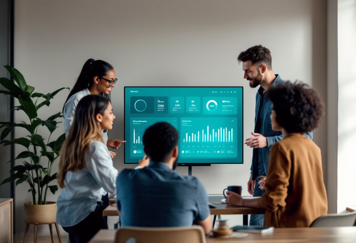 image of a business setting with digital devices (for a b2b saas)