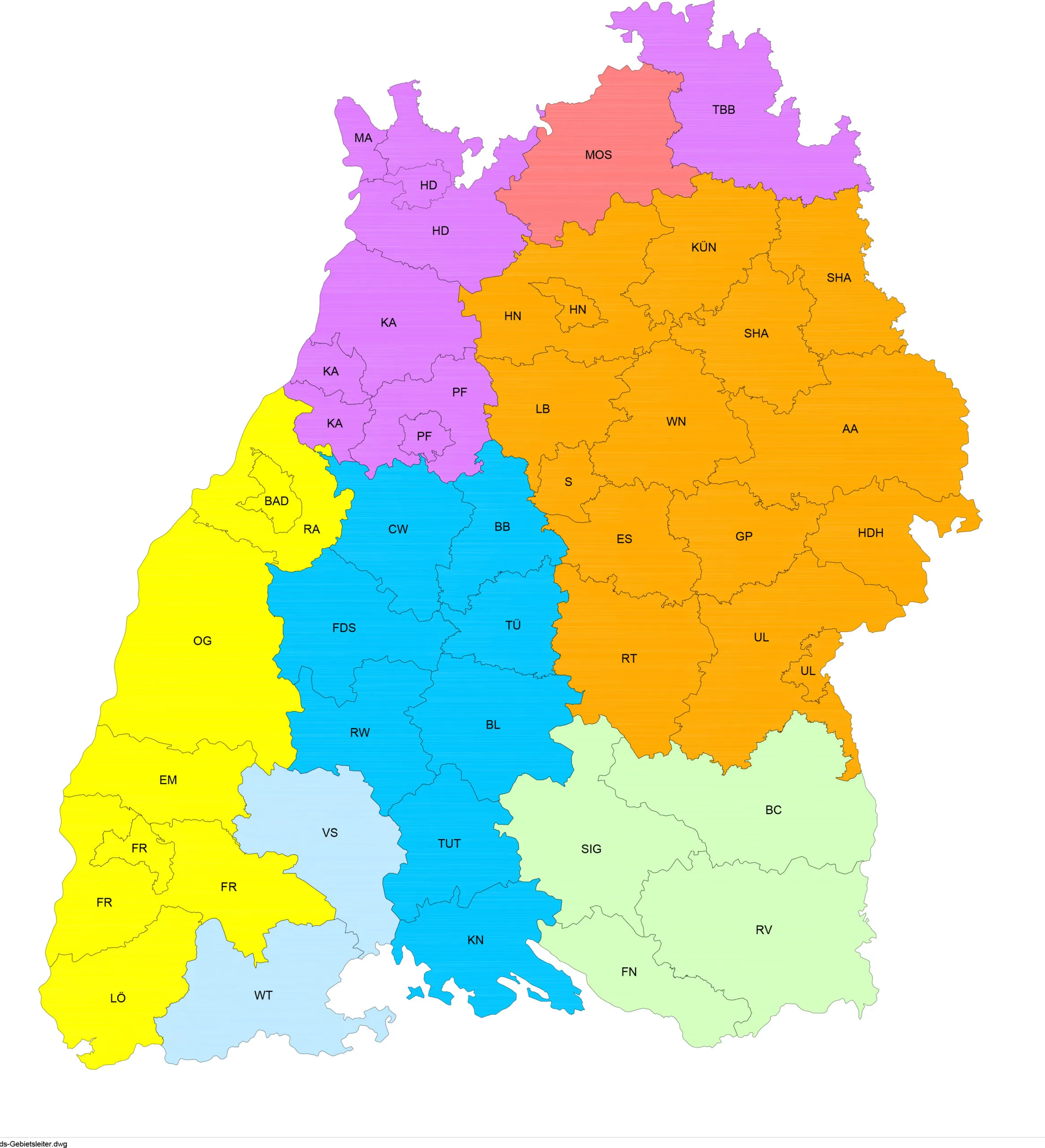 Eine Übersichtskarte des Bodenfonds aller Ansprechpartner in den Landkreisen.