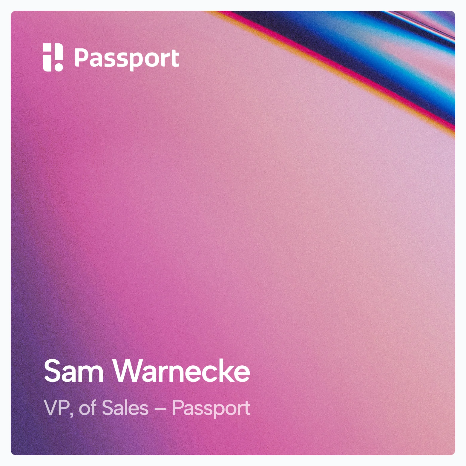 Interview with Sam Warnecke. VP of Sales at Passport