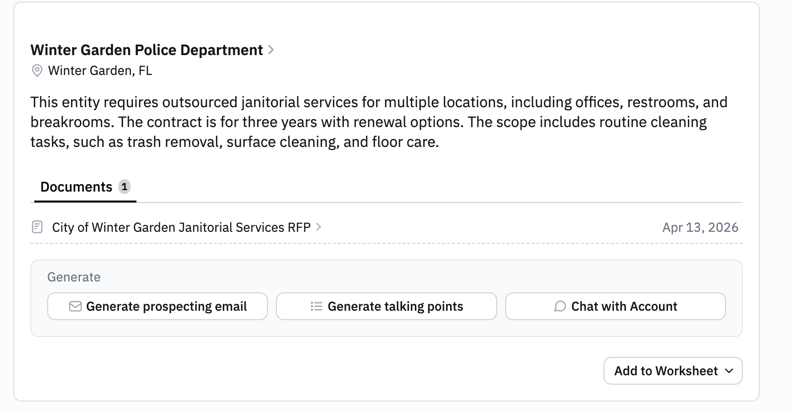 government janitorial contracts