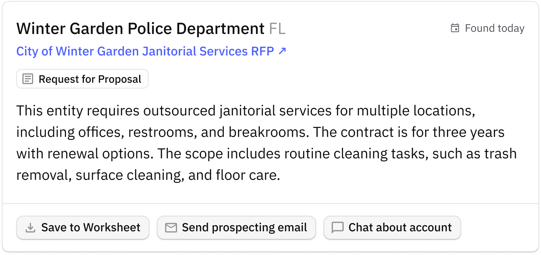 government janitorial contracts