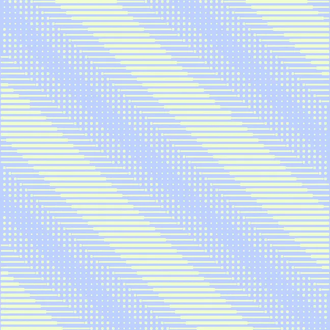 Abstract pattern of diagonal pale yellow lines and dots on a light blue background.