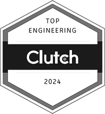 Hexagonal badge reading 'Top Engineering Clutch 2024'.