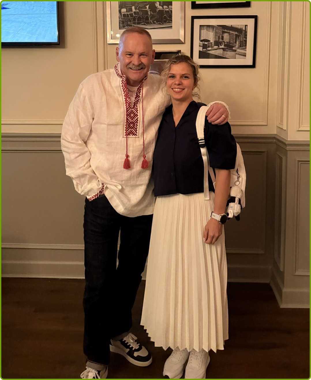 Eugenia Boreyko with Micheal Boustridge, Exadel CEO