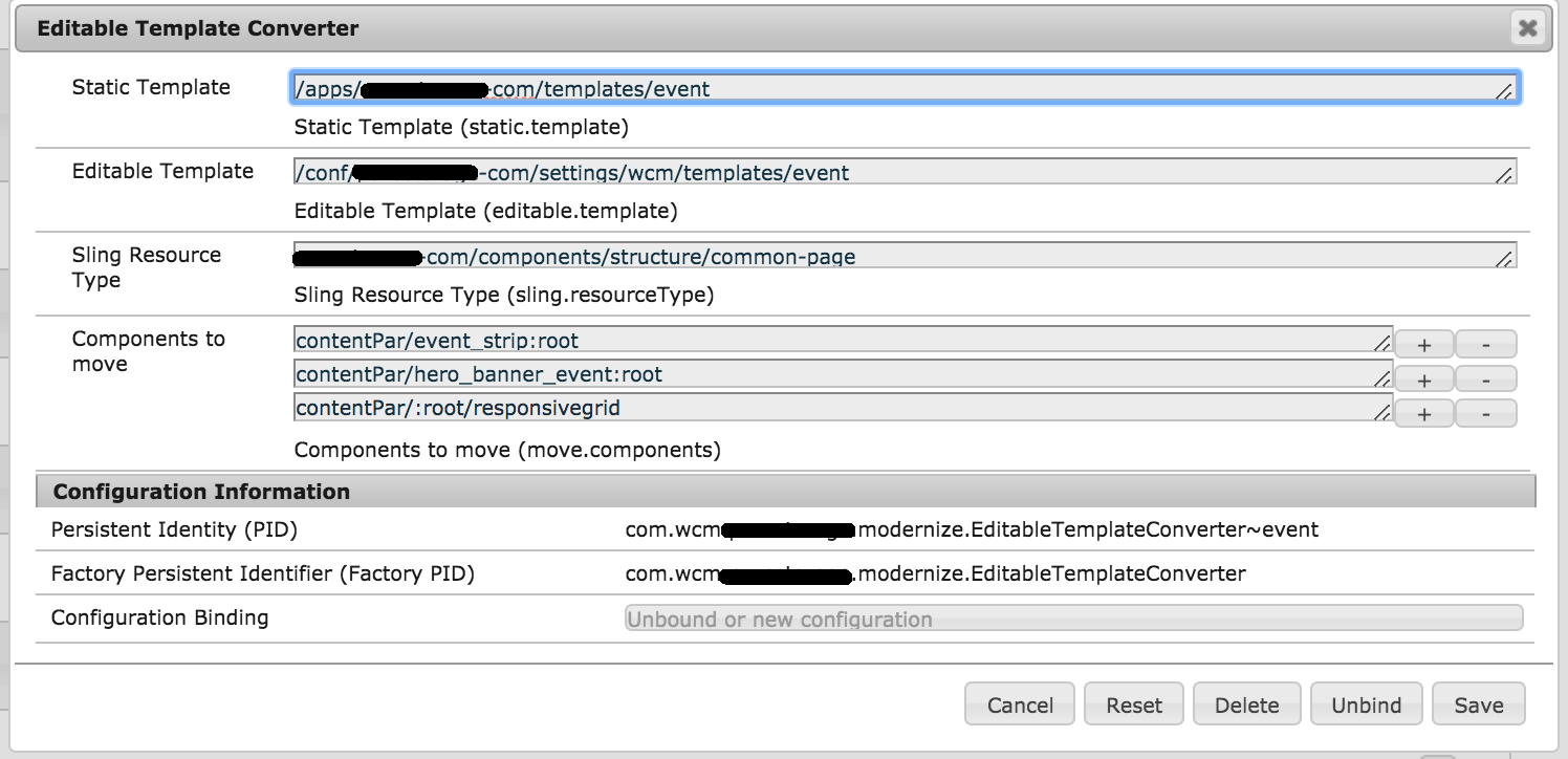 AEM configurations